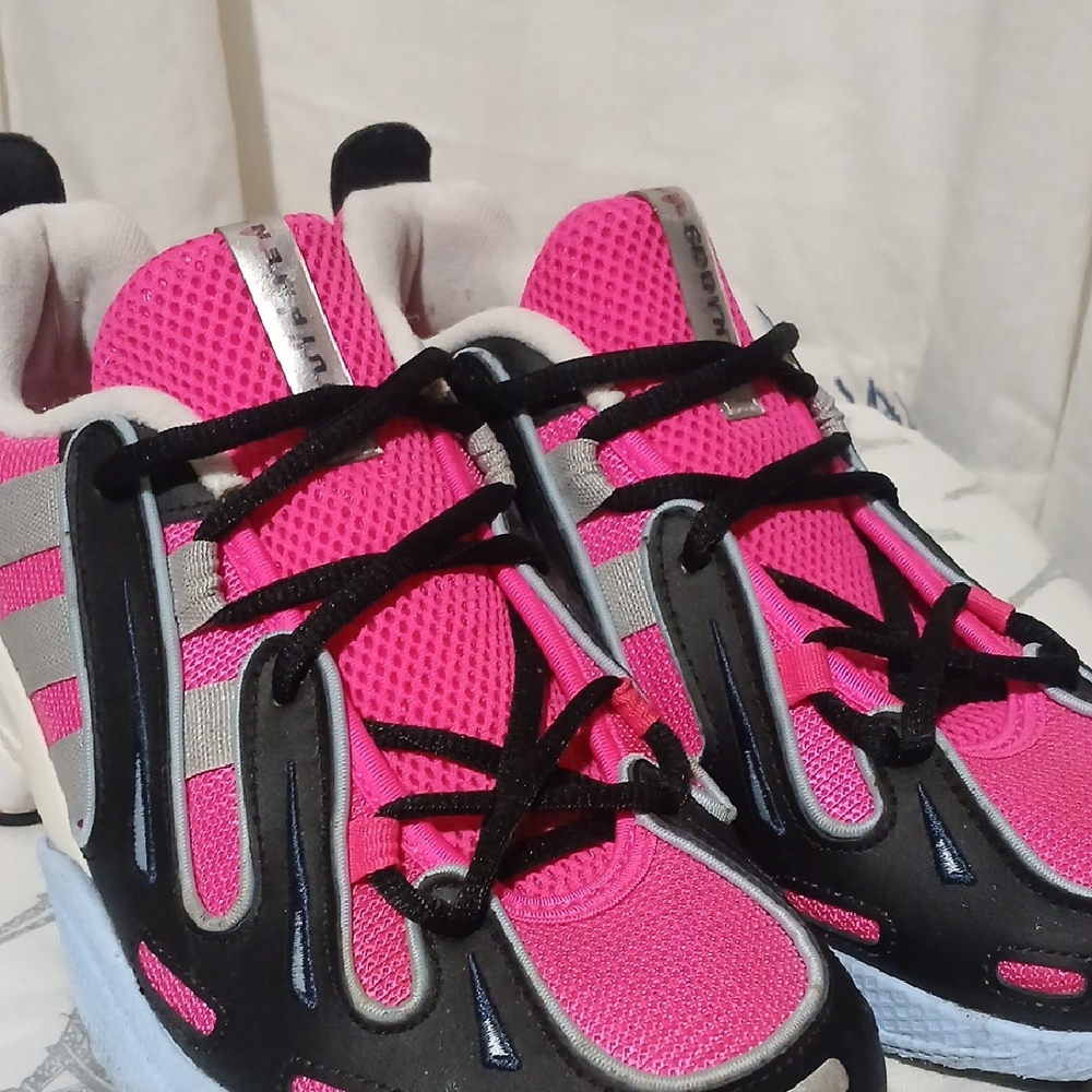 Adidas Pink and White Sneakers